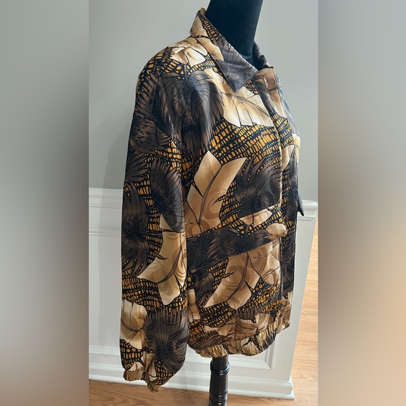 Vintage Adam Douglass 100% Silk Bomber Jacket - Picture 4 of 6